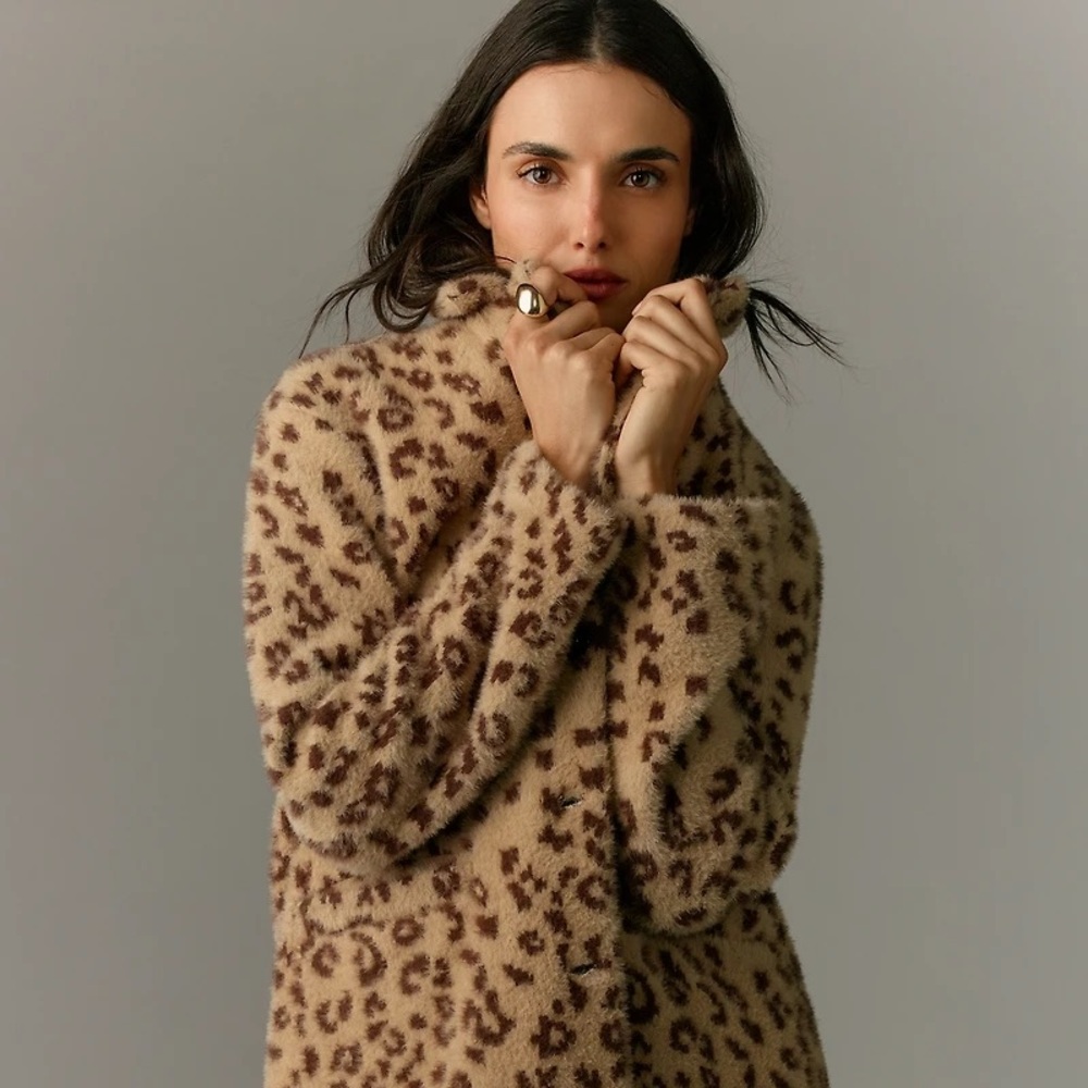 Anthropologie Sanctuary Hometown Leopard Knit Coat - Picture 6 of 11